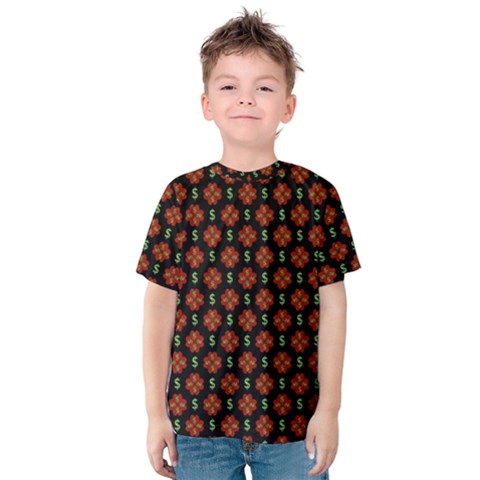 Dollar Sign Graphic Pattern Kids  Cotton Tee by dflcprintsclothing