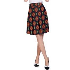 Dollar Sign Graphic Pattern A-line Skirt by dflcprintsclothing