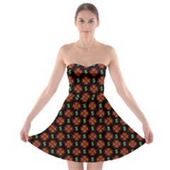 Dollar Sign Graphic Pattern Strapless Bra Top Dress by dflcprintsclothing