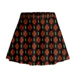 Dollar Sign Graphic Pattern Mini Flare Skirt