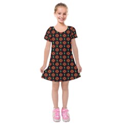 Dollar Sign Graphic Pattern Kids  Short Sleeve Velvet Dress by dflcprintsclothing