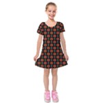 Dollar Sign Graphic Pattern Kids  Short Sleeve Velvet Dress