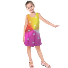 Polka Dots Pattern Colorful Colors Kids  Sleeveless Dress by Simbadda