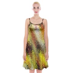 Multi Colored Seamless Abstract Background Spaghetti Strap Velvet Dress by Simbadda