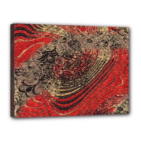 Red Gold Black Background Canvas 16  X 12  by Simbadda