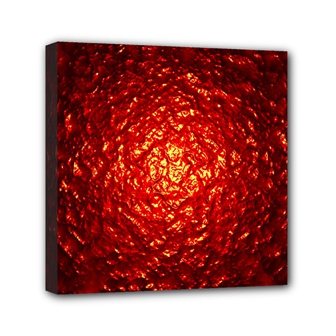 Abstract Red Lava Effect Mini Canvas 6  X 6  by Simbadda