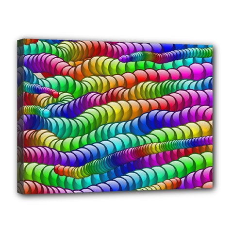 Digitally Created Abstract Rainbow Background Pattern Canvas 16  X 12  by Simbadda