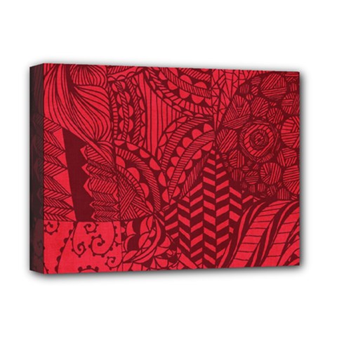 Deep Red Background Abstract Deluxe Canvas 16  X 12   by Simbadda