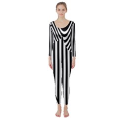 Stripe Abstract Stripped Geometric Background Long Sleeve Catsuit by Simbadda
