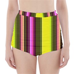 Stripes Abstract Background Pattern High-waisted Bikini Bottoms by Simbadda