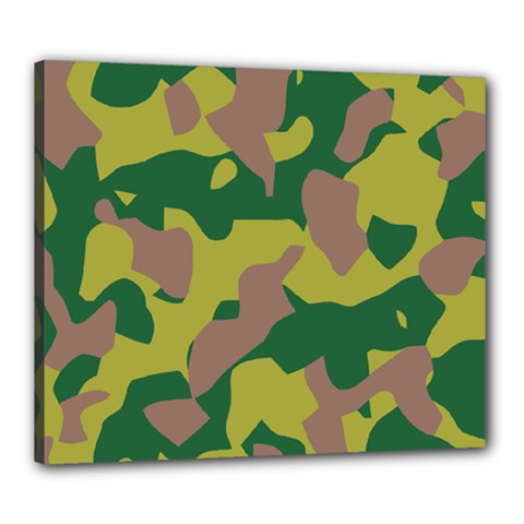 Camouflage Green Yellow Brown Canvas 24  X 20  by Mariart