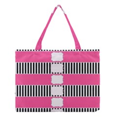 Custom Water Bottle Labels Line Black Pink Medium Tote Bag by Mariart