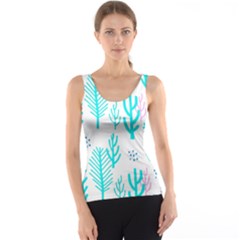 Forest Drop Blue Pink Polka Circle Tank Top by Mariart