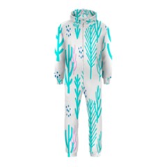 Forest Drop Blue Pink Polka Circle Hooded Jumpsuit (kids) by Mariart