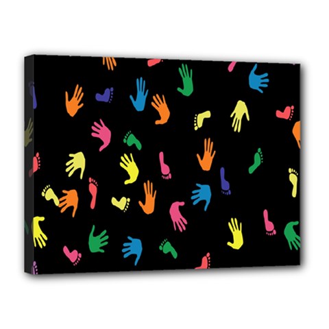 Hand And Footprints Canvas 16  X 12  by Mariart