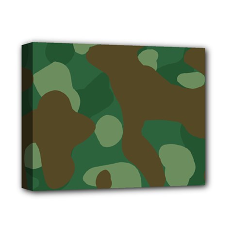 Initial Camouflage Como Green Brown Deluxe Canvas 14  X 11  by Mariart
