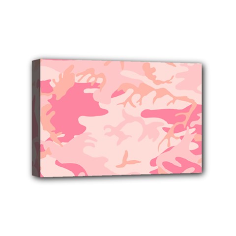 Initial Camouflage Camo Pink Mini Canvas 6  X 4  by Mariart
