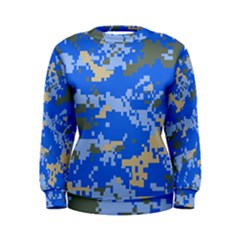 Oceanic Camouflage Blue Grey Map Women s Sweatshirt by Mariart
