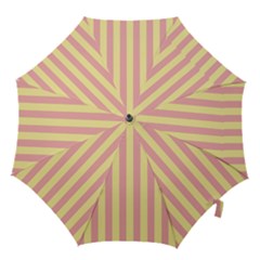 Pink Yellow Stripes Line Hook Handle Umbrellas (small) by Mariart