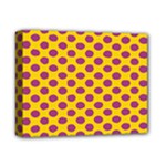 Polka Dot Purple Yellow Deluxe Canvas 14  x 11 