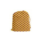 Polka Dot Purple Yellow Drawstring Pouches (Small) 