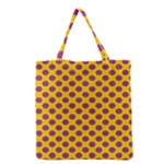 Polka Dot Purple Yellow Grocery Tote Bag