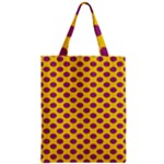 Polka Dot Purple Yellow Zipper Classic Tote Bag