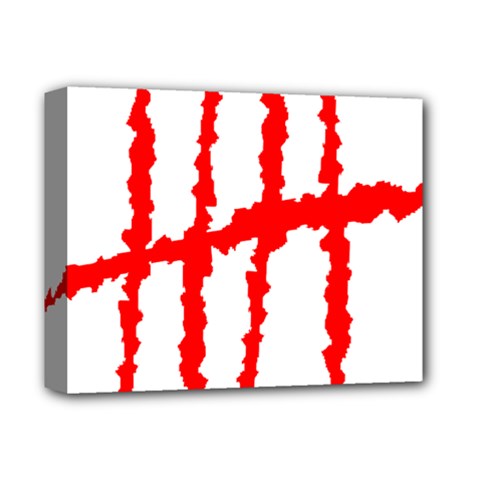 Scratches Claw Red White H Deluxe Canvas 14  X 11  by Mariart