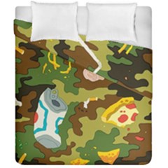 Urban Camo Green Brown Grey Pizza Strom Duvet Cover Double Side (california King Size) by Mariart