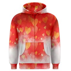 Abstract Love Heart Design Men s Zipper Hoodie by Simbadda