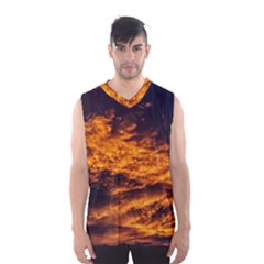 Abstract Orange Black Sunset Clouds Men s Basketball Tank Top by Simbadda