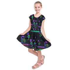 Digital Painting Colorful Colors Light Kids  Short Sleeve Dress by Simbadda