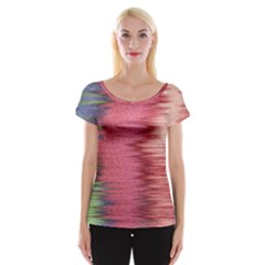 Rectangle Abstract Background In Pink Hues Women s Cap Sleeve Top by Simbadda