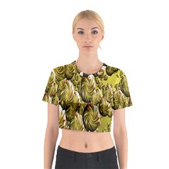 Melting Gold Drops Brighten Version Abstract Pattern Revised Edition Cotton Crop Top by Simbadda