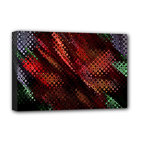 Abstract Green And Red Background Deluxe Canvas 18  X 12   by Simbadda