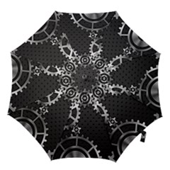 Chain Iron Polka Dot Black Silver Hook Handle Umbrellas (small) by Mariart