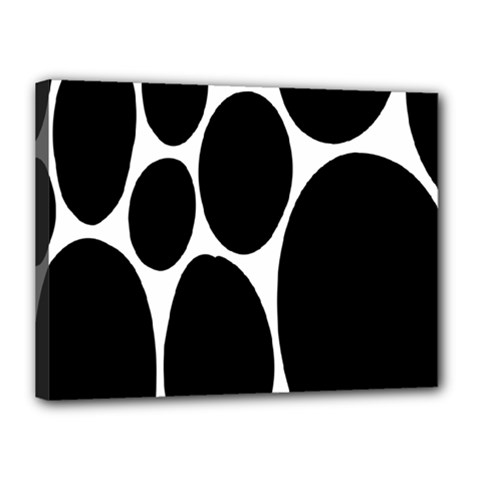 Dalmatian Black Spot Stone Canvas 16  X 12  by Mariart