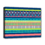 Aztec Triangle Chevron Wave Plaid Circle Color Rainbow Deluxe Canvas 20  x 16  