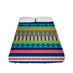 Aztec Triangle Chevron Wave Plaid Circle Color Rainbow Fitted Sheet (full/ Double Size) by Mariart