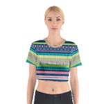 Aztec Triangle Chevron Wave Plaid Circle Color Rainbow Cotton Crop Top