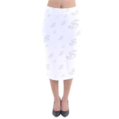 Dollar Sign Transparent Velvet Midi Pencil Skirt by Mariart