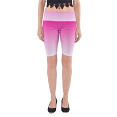 Gradients Pink White Yoga Cropped Leggings by Mariart