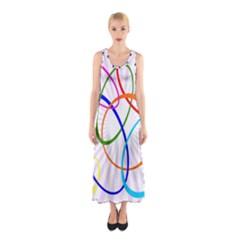 Abstract Background With Interlocking Oval Shapes Sleeveless Maxi Dress by Nexatart