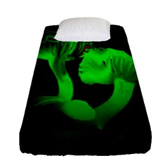 Neon Green Resolution Mushroom Fitted Sheet (single Size) by Mariart