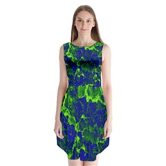 Abstract Green And Blue Background Sleeveless Chiffon Dress   by Nexatart