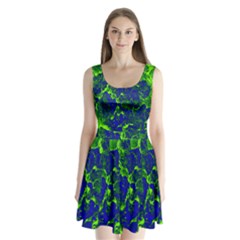 Abstract Green And Blue Background Split Back Mini Dress  by Nexatart