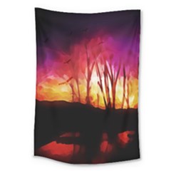 Fall Forest Background Large Tapestry