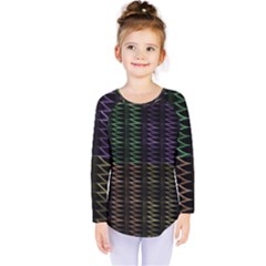 Multicolor Pattern Digital Computer Graphic Kids  Long Sleeve Tee