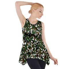 Camouflaged Seamless Pattern Abstract Side Drop Tank Tunic