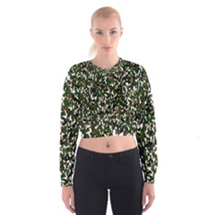 Camouflaged Seamless Pattern Abstract Women s Cropped Sweatshirt